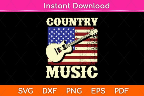 Evaluating the Country Music Guitar Flag Embroidery Design